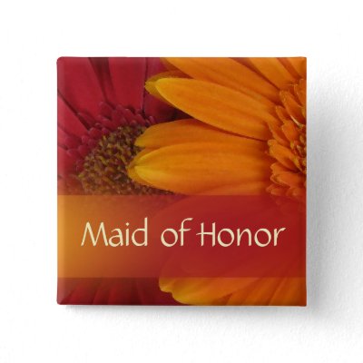 Autumn Maid of Honor Pin / Button