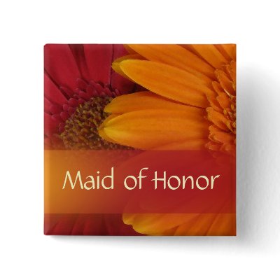 Autumn Maid of Honor Pin / Button by perfectpostage
