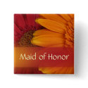 Autumn Maid of Honor Pin / Button by perfectpostage Autumn Maid of Honor Pin / Button