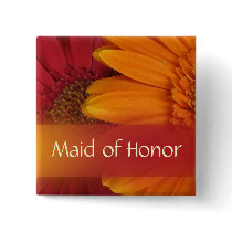 Autumn Maid of Honor Pin / Button