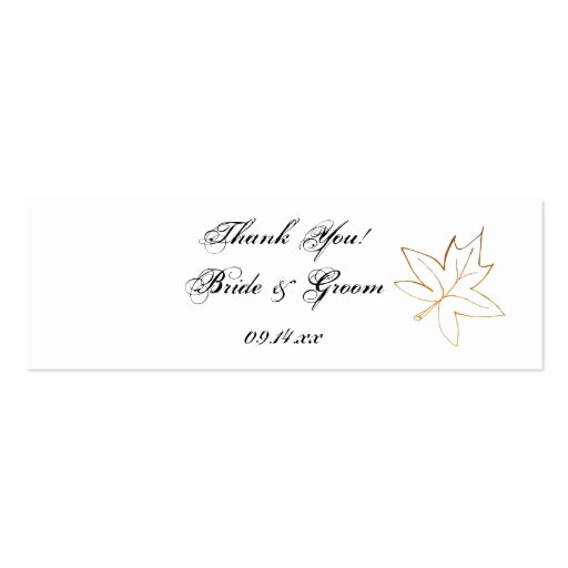 Autumn Maple Leaf Edge Wedding Favor Tags Business Cards (front side)