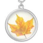 Autumn Maple Leaf in Shades of Gold necklace