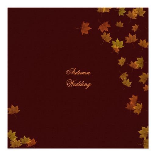 Autumn Maple Leaf Wedding Invitation - Brown