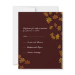 Autumn Maple Leaf Wedding RSVP -brown Announcement