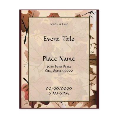 Autumn Maple Leaves Forest Floor Small Event Flyer by windyone