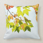 Autumn Maple Leaves on White American MoJo Pillow