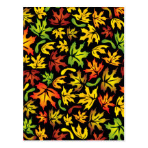 autumn maple leaves post card