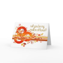 Autumn Matron of Honor Card