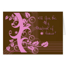 Autumn Matron of Honor Invitation Greeting Card