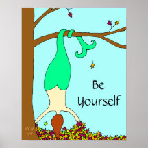 Autumn Mermaid "Be Yourself" Print