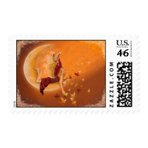 Autumn Moon Angel Postage Stamp