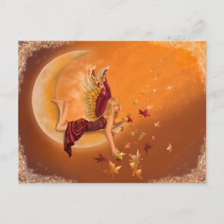 Autumn Moon Angel postcard
