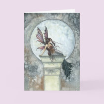 Autumn Moon Fairy Card by Molly Harrison