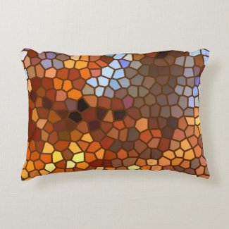 Autumn Mosaic Abstract Accent Pillow