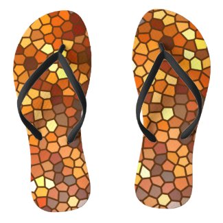 Autumn Mosaic Abstract Flip Flops