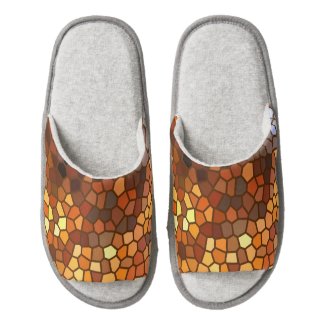 Autumn Mosaic Abstract Pair of Open Toe Slippers