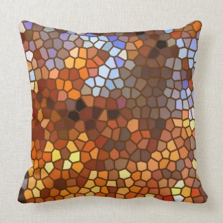 Autumn Mosaic Abstract Throw Pillow