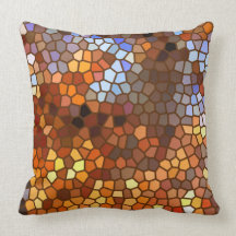 Autumn Mosaic Abstract Throw Pillow
