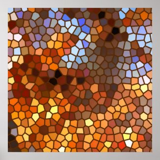 Autumn Mosaic Abstract Poster