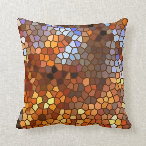 Autumn Mosaic Abstract Throw Pillow Zazzle