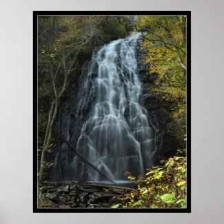 Autumn Mountain Waterfall Poster print