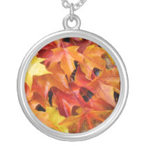Autumn necklace gifts Colorful Leaves