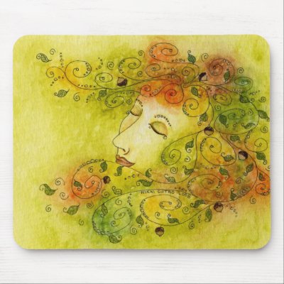 Autumn Nymph Mousepad by 13BlackCatsDesigns