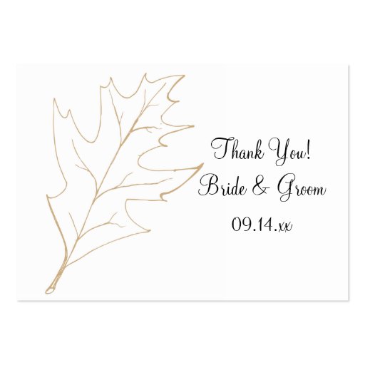 Autumn Oak Leaf Wedding Favor Tags Business Card Template