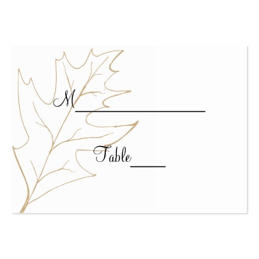 Autumn Oak Leaf Wedding Place Card Business Card Template