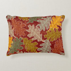 Autumn Oak Leaves Accent Pillow