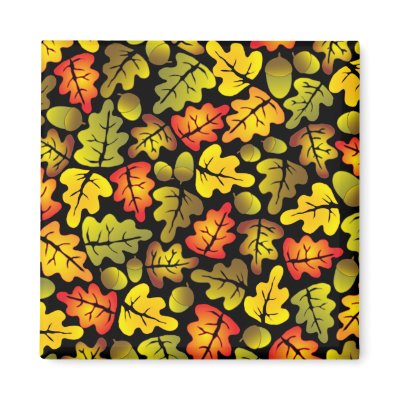 autumn oak leaves refrigerator magnets by VioDeSign