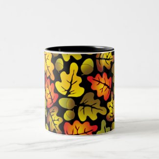 autumn oak leaves mug
