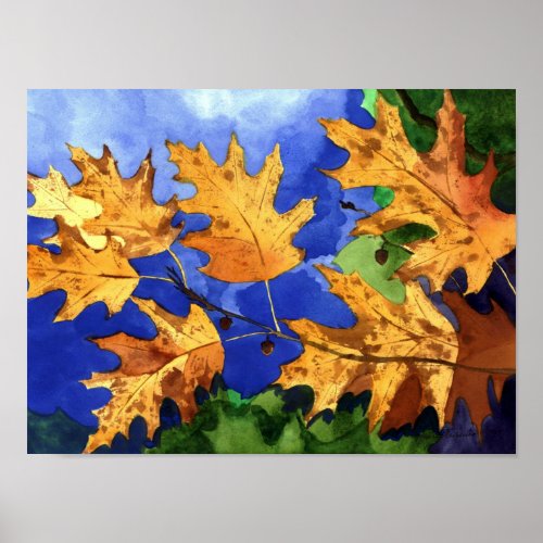 Autumn Oak Leaves print