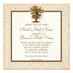 Autumn Oak Tree Roots Antiqued Parchment Wedding Custom Invites