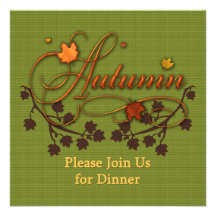 Autumn or Thanksgiving Dinner Party Invite