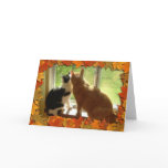 Autumn Orange Tabby Cats Card
