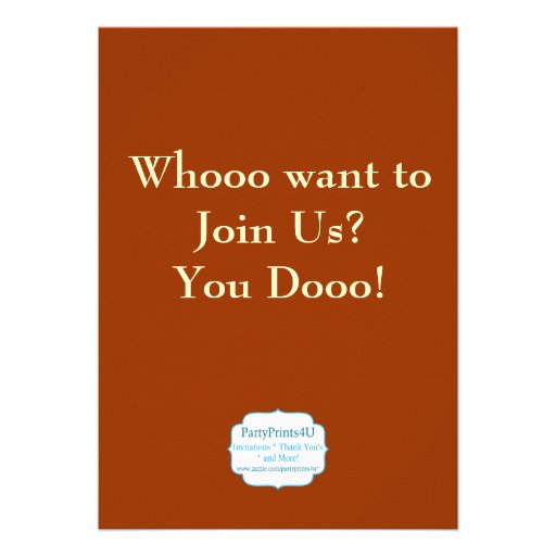 Autumn Owl and Pumpkin Birthday Party Invitation