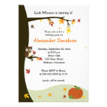 Autumn Owl in Tree Birthday Invitation 5x7