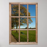 Autumn Park View from a Window Posters