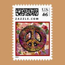 Autumn Peace Sign postage by Perlyyyy Autumn Peace Sign postage