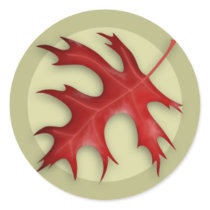 Autumn Pin Oak Leaf Round Sticker by jamieco Autumn Pin Oak Leaf Round Sticker