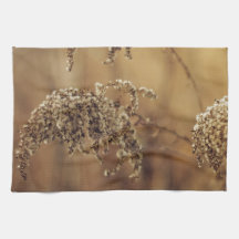 Autumn Plants, Sepia, Peaceful Hand Towel