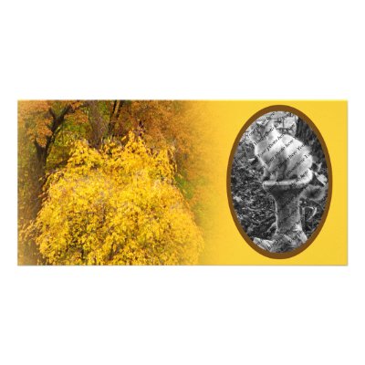 Autumn Pleasures Cherry Tree Personalized Photo Card by MAPASUE