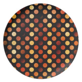 Autumn Polka Dots Party Plate