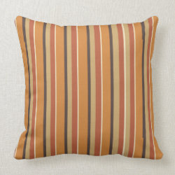 Autumn Pumpkin Color with Pumpkin Spice Stripes Pillows