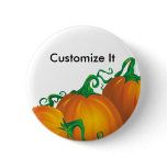 Autumn Pumpkin Customizable Button