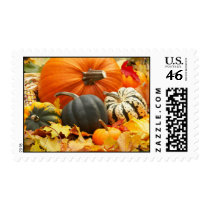 Autumn Pumpkins & Leaves postage