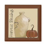 Autumn Pumpkins · Pottery Jug & Pumpkin Fridge Magnet