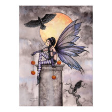 Autumn Raven Gothic Fantasy Fairy Poster print
