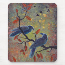 Autumn Ravens Mouse Pad